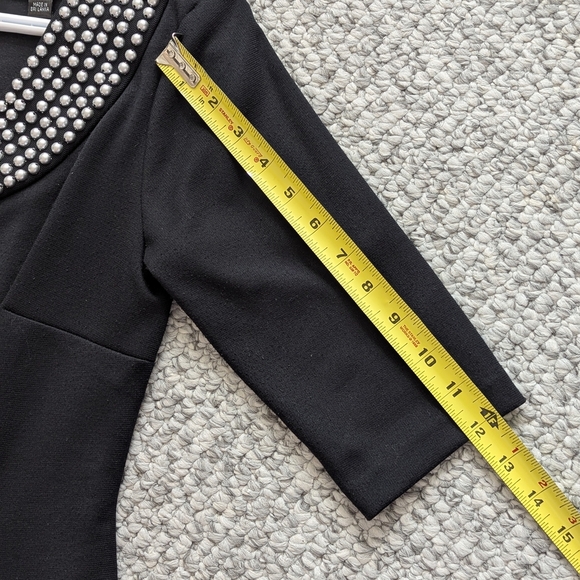 Women's (Size 6) Black Cocktail Dress with Beaded Neckline - Picture 3 of 11